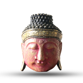 Dekorációs Buddha Fej - 25cm - Piros