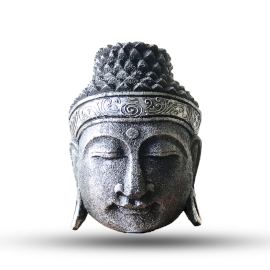 Dekorációs Buddha Fej - 25cm - Ezüst