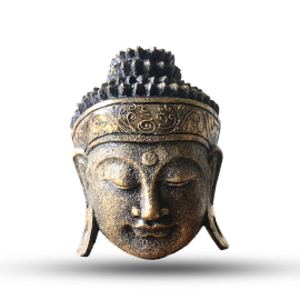 Dekorációs Buddha Fej - 25cm - Arany