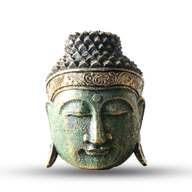 Dekorációs Buddha Fej - 25cm - Zöld