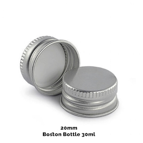 50x Alumínium Kupak Boston Jantár Üveghez (30ml & 60ml)