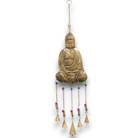 4x Indiai Harangjáték - Nagy Buddha, 5 Csengő - 15x65cm