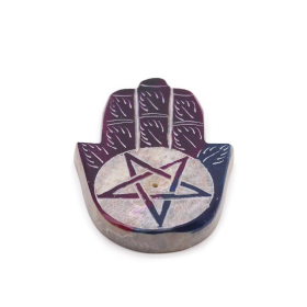 4x Szappankő Hamsa Füstölő Állvány 9x6cm -Pentagon