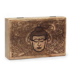 Nagy Doboz 21.5x14x6.3cm - Buddha -Fekete Díszített